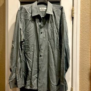 Alvin Klein modern fit men’s long sleeve button up dress shirt striped